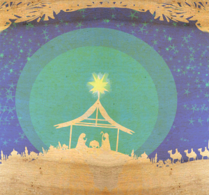 Biblical scene   birth of Jesus in Bethlehem